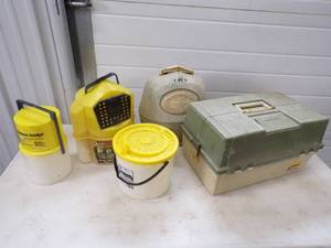 lot 93 image: Plano Tackle Box and Minnow buckets