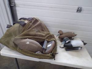 lot 73 image: Dozen duck Decoys with Bag