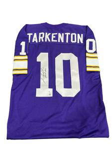 lot 1 image: Framed Minnesota Vikings Fran Tarkenton #10 Autographed Jersey - $300 Reserve