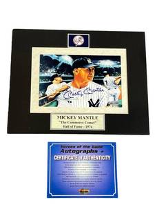 lot 7 image: Wonderful Mickey Mantle The Commerce Comet HOF 1974 Autographed Photo with COA