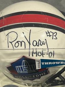 lot 11 image: Ron Yary #73 HOF-01 Autographed Mini Football Hall of Fame Helmet