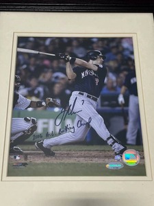 lot 19 image: Framed Joe Mauer #7 Minnesota Twins 2006 A.L. Batting Champ Autographed Photo w COA (14.25 x 17.25)