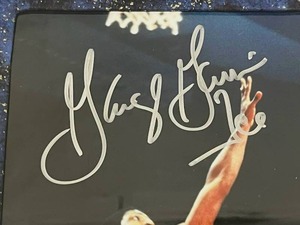 lot 24 image: Framed George Gervin ICE San Antonio Spurs Autographed Photo (14.5 x 17.5 Frame)