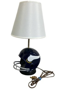 lot 36 image: Vintage Minnesota Vikings Lot - RARE 1973 16 Mini Helmet Lamp in Working Condition1974 Mini HelmetAugust 21, 1982 Gameday ProgramVintage Minnesota Vikings Hat with some wear