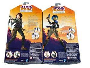 lot 89 image: 2016 Hasbro Star Wars Forces of Destiny 11 Sabine Wren and Jyn Erso - Sealed with some package wear