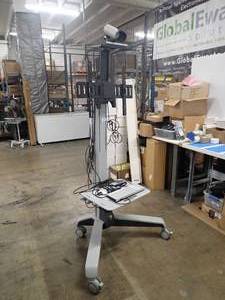lot 2 image: Mobile TV Cart with Cisco TTC7-18 Video Conferencing System and Cisco Conference Camera