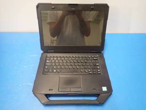 lot 38 image: Dell&nbspLatitude 5414 ToughBook &nbspINTEL CORE I5-6300U 2.4 Ghz  8GB DDR4 SDRAM  500GB HDD  NO OS  14.0 screen with 1366 x 768 Resolution  No Cables &nbspcracked corner inside, small chunk missing. heavy wear