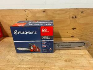 lot 10 image: HUSQVARNA Husqvarna 120 38.2-cc 2-cycle 14-in Gas Chainsaw (071824110)
