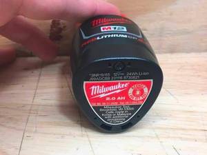 lot 25 image: Lot of 2 - Milwaukee M12 Red Lithium 2Ah Battery Model # 44-11-2420