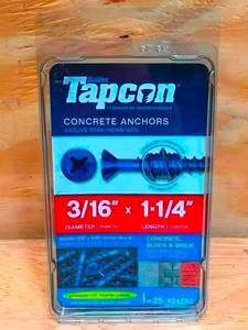 lot 43 image: Lot of 6 - Tapcon 316x1-14 Phillips Head 25 Packs Model # 24250