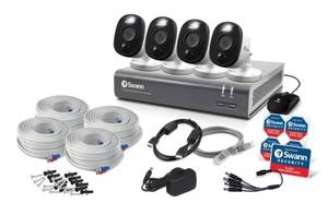 lot 1 image: SWANN Outdoor 4-Camera Hardwired Bullet 1Tb Hard Drive Security Camera System