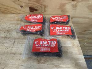 lot 72 image: MAZEL & CO Lot of 5 Packs of- 6 Bar Ties (100 per pack)