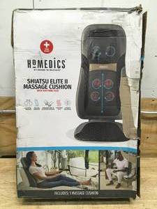lot 52 image: Shiatsu Elite II Massage Cushion with Soothing Heat Model # MCS-845HJ (Tested and works) (Retail $289.99)