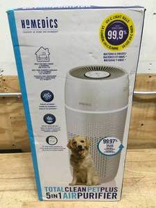 lot 55 image: Homedics TotalClean PetPlus 5-in-1 Air Purifier Model # AP-PET35-WT (Retail $199.99)