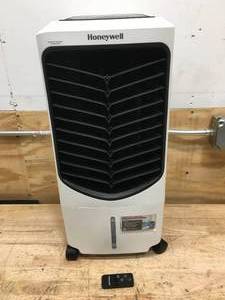 lot 39 image: Honeywell Compact Evaporative Tower Air Cooler with Spot Fan and Humidifier Model # TC09PEU (Retail $229.95)