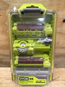 lot 64 image: Ryobi 29 piece sanding and polishing kit Model # A90AS29