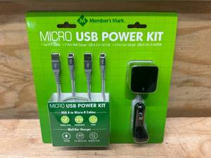 lot 90 image: MEMBERS MARK Micro USB Power Kit