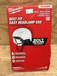 lot 127 image: Milwaukee BOLT Eye Visor Compatible With Safety Helmets Model # 48-73-1411 (Retail $59.97)