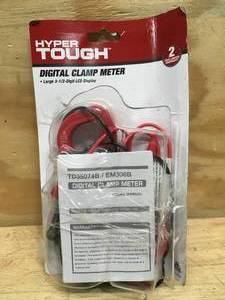 lot 134 image: Hyper Tough New Digital Clamp Meter Model # TD35074B (Retail $23.88)