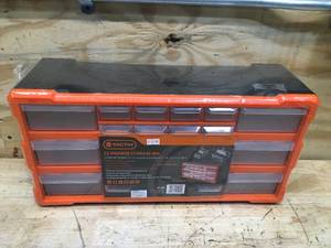 lot 161 image: Tactix 22-Drawer Storage Bin Model # 320632 (Retail $32)