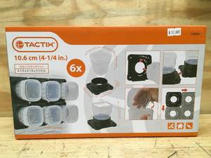 lot 164 image: Tactix 6 pack of plastic 300ml storage jars Model # 320684 (Retail $17)