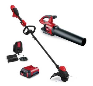 lot 115 image: Toro Flex-Force 60-volt Max Cordless Battery String Trimmer and Leaf Blower Combo Kit (Battery & Charger Included) (Retails for $299)