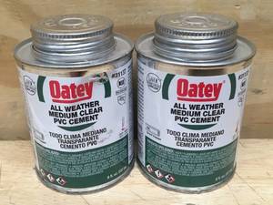 lot 178 image: Lot of 2 - Oatey 8 oz All Weather Medium Clear PVC Cement