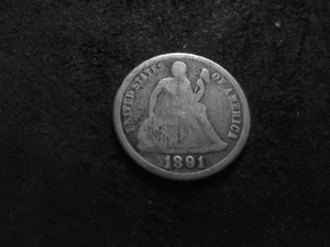 lot 18 image: 1891 Seated Dime