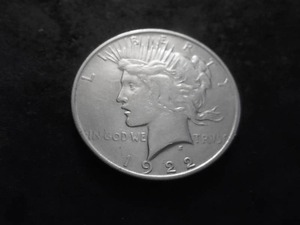 lot 41 image: 1922 D Peace Silver Dollar