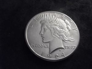 lot 45A image: 1924 S Peace Silver Dollar
