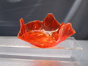 Amberina Folded Dish