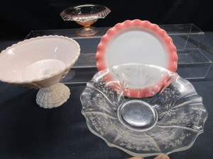 Acid Etched & Pink Glass
