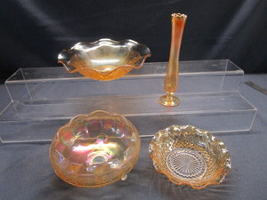 Carnival Glass Dishes & Vase