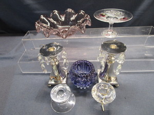 Amethyst Package, Crystal Prism Candle Holders