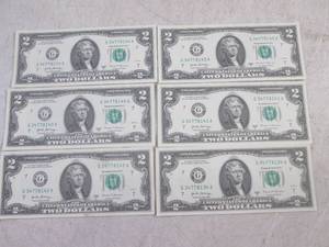 lot 234 image: (CNTR) Uncirculated $2 Bills...