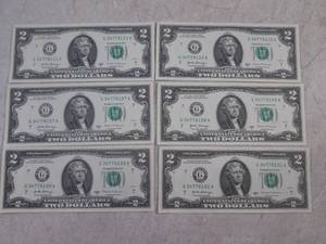lot 236 image: (CNTR) Uncirculated $2 Bills...