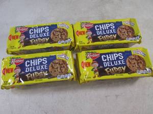 lot 249 image: (B-2) 4 Packs of Keebler Chips Deluxe Fudgy Cookies Past Date