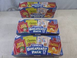 lot 250 image: (C-2) 3 Boxes 8 Pouch Cereal Breakfast Packs Past Date