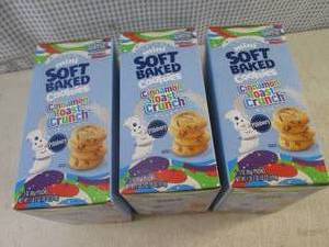 lot 252 image: (C-1) 3 Boxes Mini Soft Baked Cinnamon Toast Crunch Cookies 6 Pouches per Box Past Date