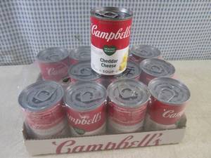 lot 266 image: (C-2) 12 Cans Campbells Cheddar Cheese Soup Past Date