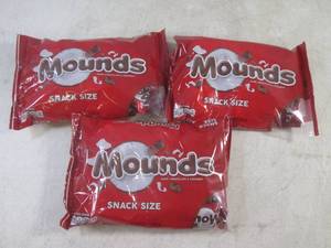 lot 268 image: (B-3) 3 Bags of Snack Size Mounds Candy Bars Past Date