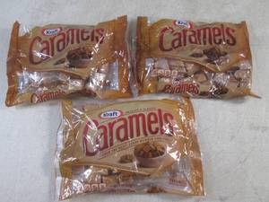 lot 283 image: (B-1) 3 Bags Kraft Caramels Past Date