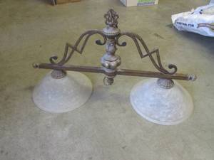 lot 2 image: (BR1) Large Ceiling Hanging 2-Light Light Fixture - 41 Total Width
