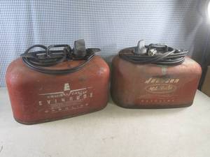 lot 47 image: (F-3) 2 Vintage 6 Gallon Boat Gas Tanks Johnson Evinrude