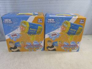 lot 80 image: (F-0) 2 Rocket Bubble Guns - USB Rechargeable with Lighting Effects - Both Purple