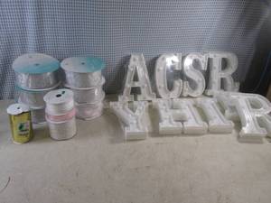 lot 83 image: (D-3) 8 12 Lightup Letters and Rolls of Ribbon