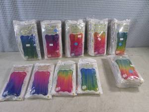 lot 86 image: (BSB) 28 Foil Fringe Curtains Party Decor - 7 Packs of 4
