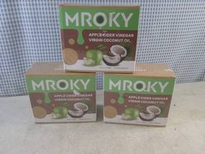 lot 89 image: (BSB) 3 Boxes Mroky Applecider Vinegar Virgin Coconut Oil Shampoo & Conditioner