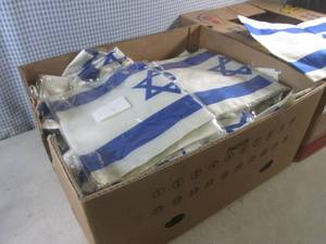 lot 124 image: (D-4) Box Full of Israel Garden Flags