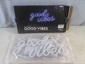 lot 129 image: (EC1) Good Vibes Neon Wall Sign - USB Powered